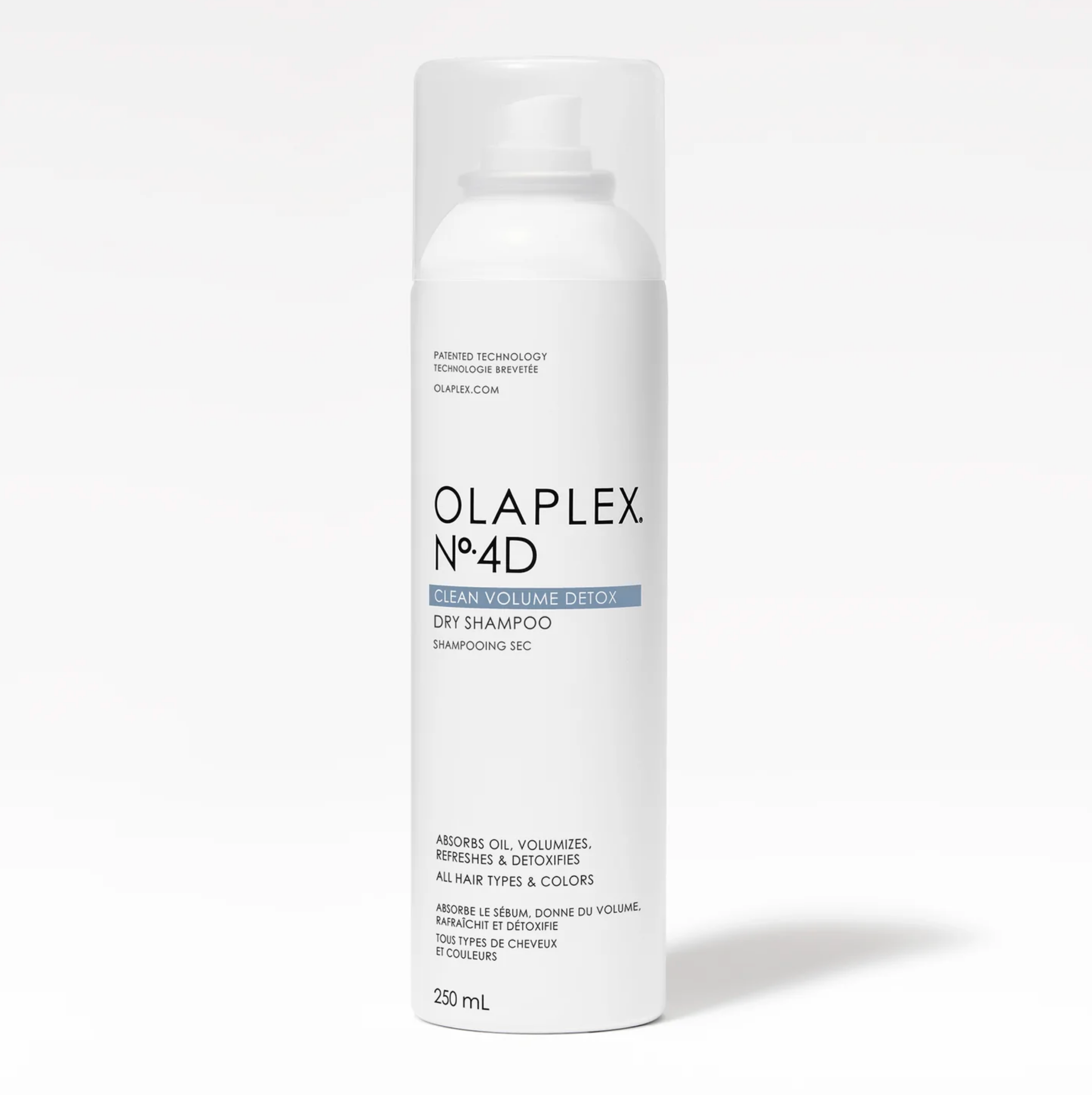 Shampooing sec absorbe le sébum, donne du volume tous types de cheveux et couleurs Olaplex N°4D Dry Shampoo clean volume detox - Crème Salon